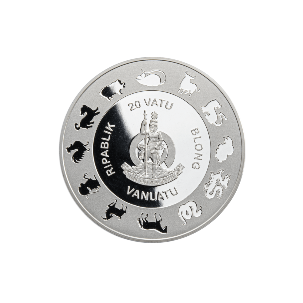 SNAKE Freshwater Pearl Chinese Lunar Year 1 Oz Silver Coin 20 Vatu Vanuatu 2025