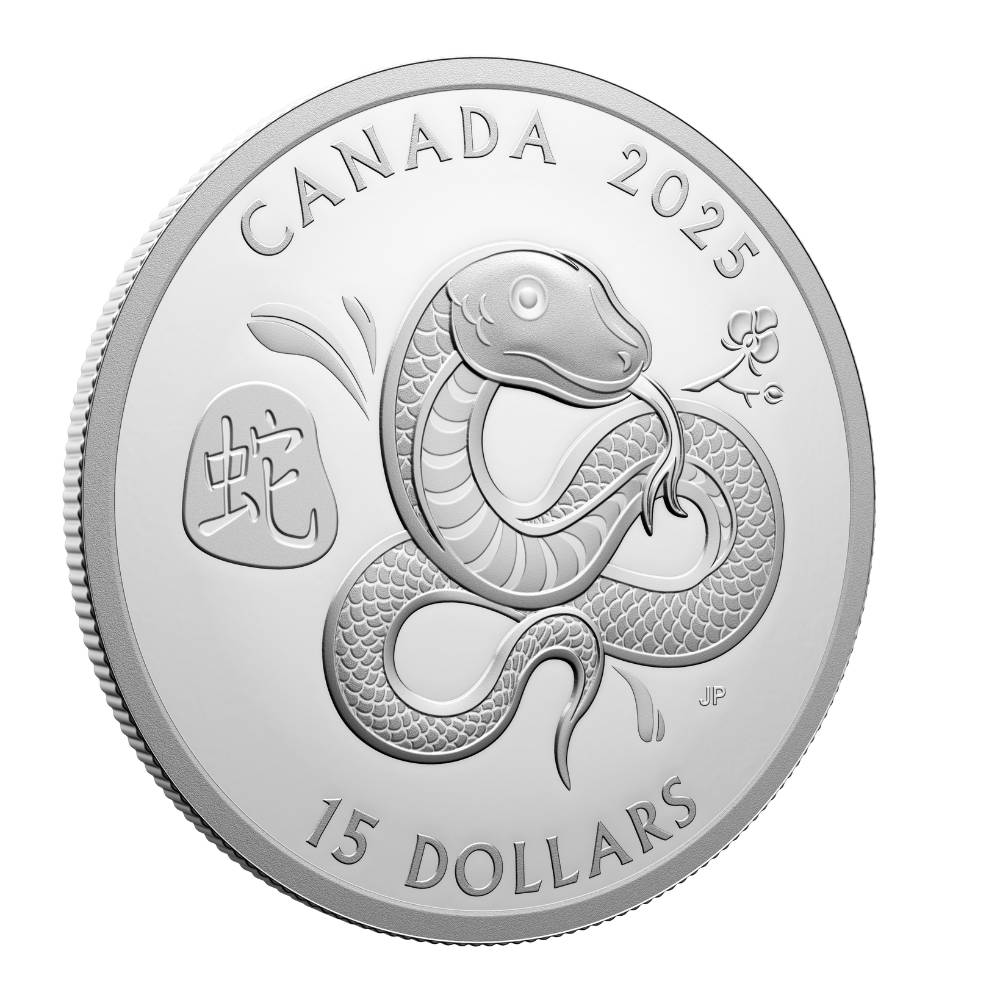 SNAKE Lunar Year 1 Oz Silver Coin $15 Canada 2025 - PARTHAVA COIN