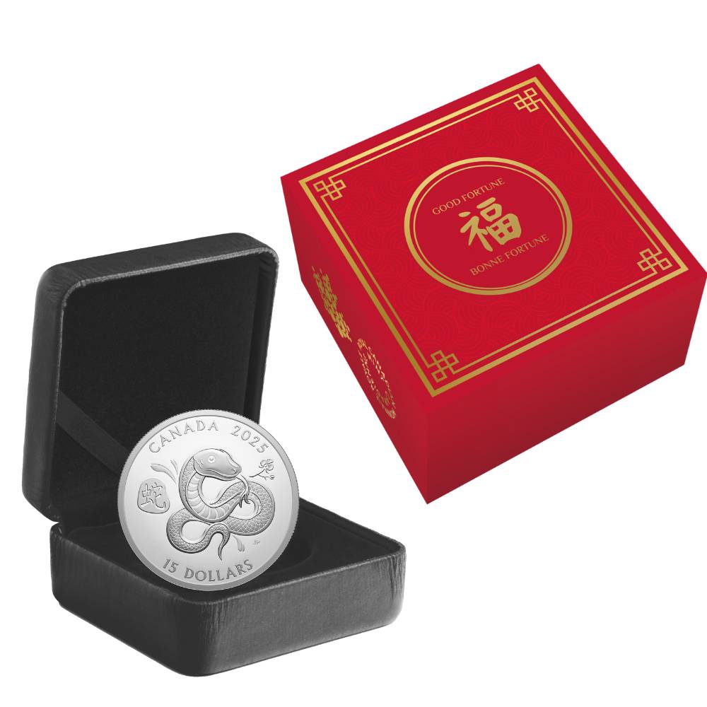 SNAKE Lunar Year 1 Oz Silver Coin $15 Canada 2025 - PARTHAVA COIN