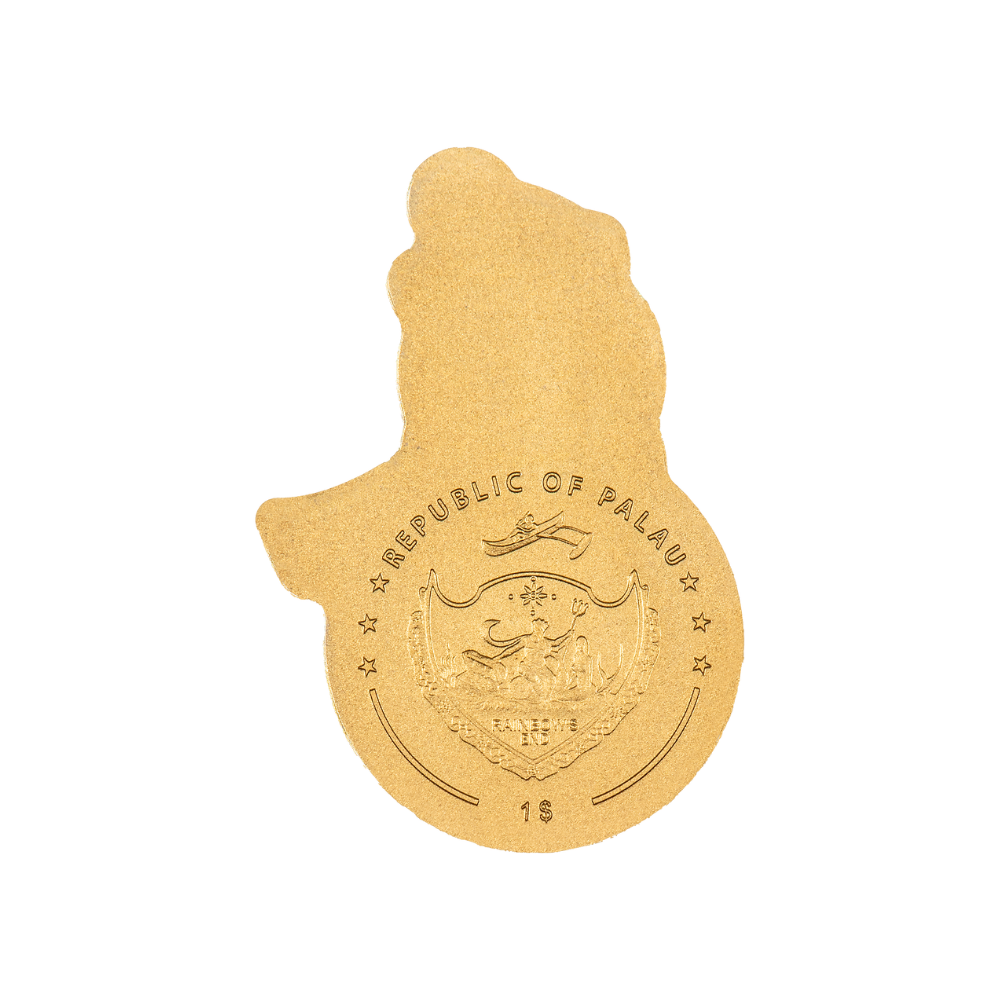 SNOWMAN Golden Highlights Gold Coin $1 Palau