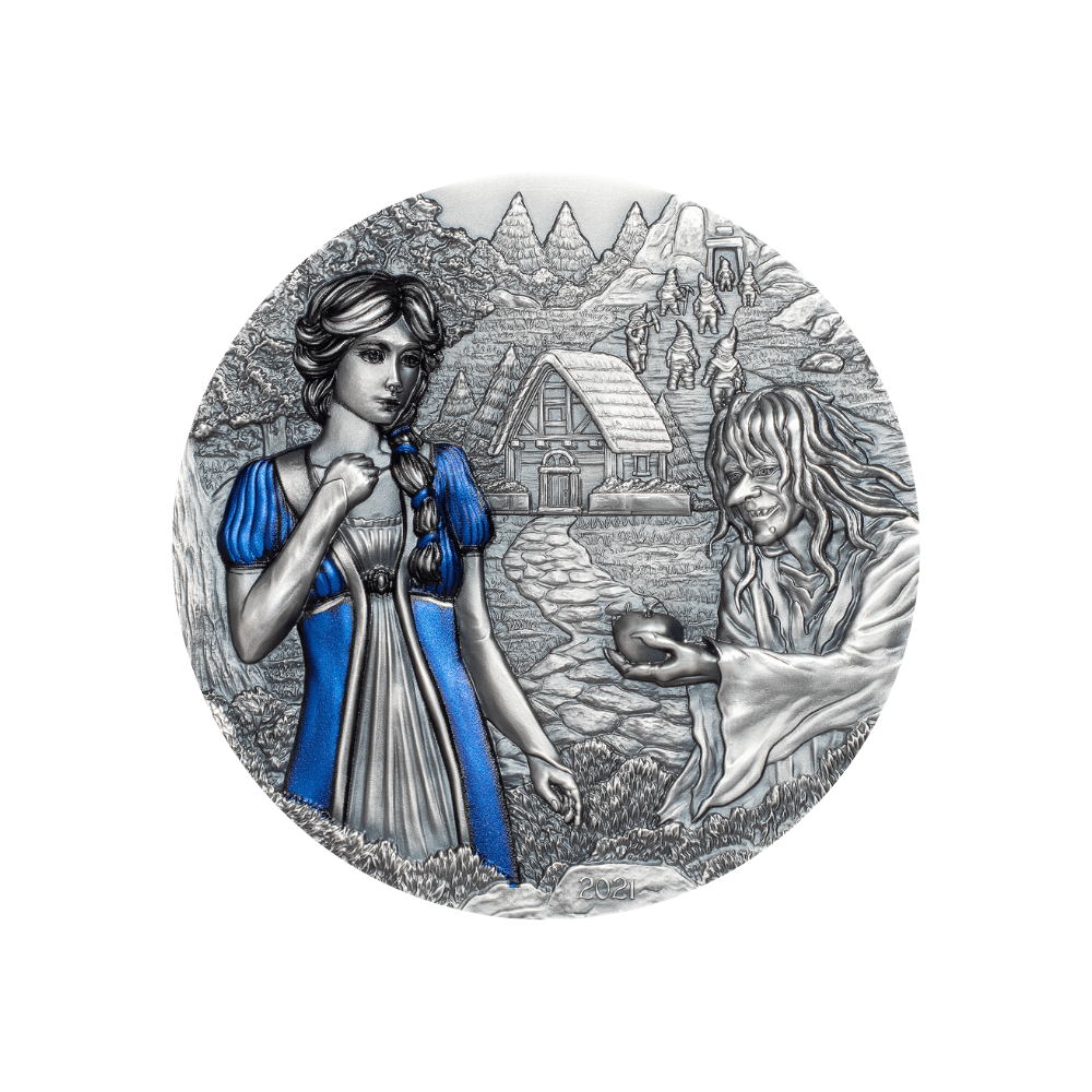 SNOW WHITE Fairy Tales Fables 3 Oz Silver Coin $20 Cook Islands 2021