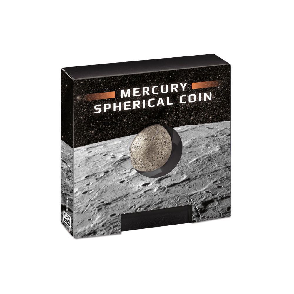 SPHERICAL MERCURY 3D Planet 1 Oz Silver Coin $5 Barbados 2022