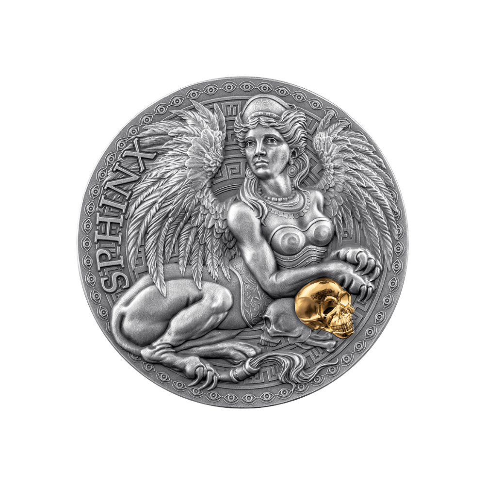 SPHINX Great Greek Mythology 1 Oz Silver Coin 1000 Francs Cameroon