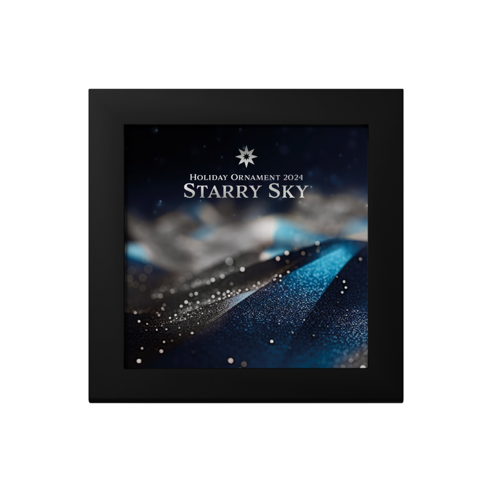 STARRY SKY Holiday Ornament 1 Oz Silver Coin $5 Cook Islands 2024