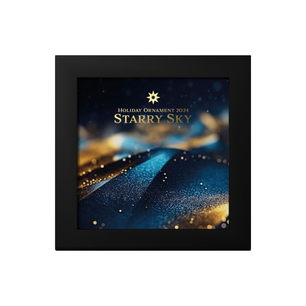 STARRY SKY Holiday Ornament Gilded 1 Oz Silver Coin $5 Cook Islands 2024