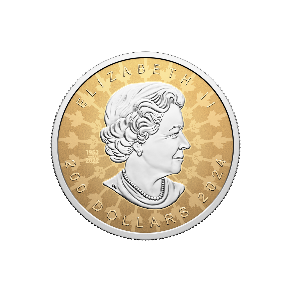 SUPER INCUSE GOLD MAPLE LEAF 2 Oz Gold Coin $200 Canada 2024