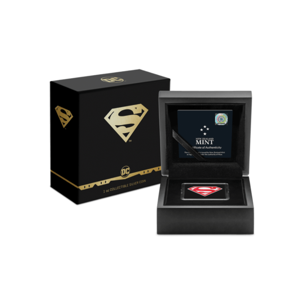 SUPERMAN™ Logo 1 Oz Silver Proof Coin $2 Niue 2021