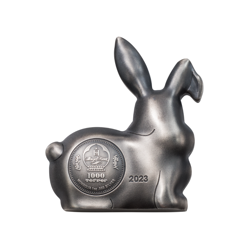 SWEET RABBIT Lunar Collection 1 Oz Silver Coin 1000 Togrog Mongolia 2023