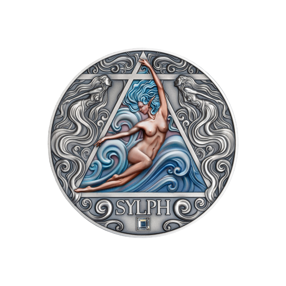 SYLPH Four Elementals 2 Oz Silver Coin 2000 Francs Cameroon 2024