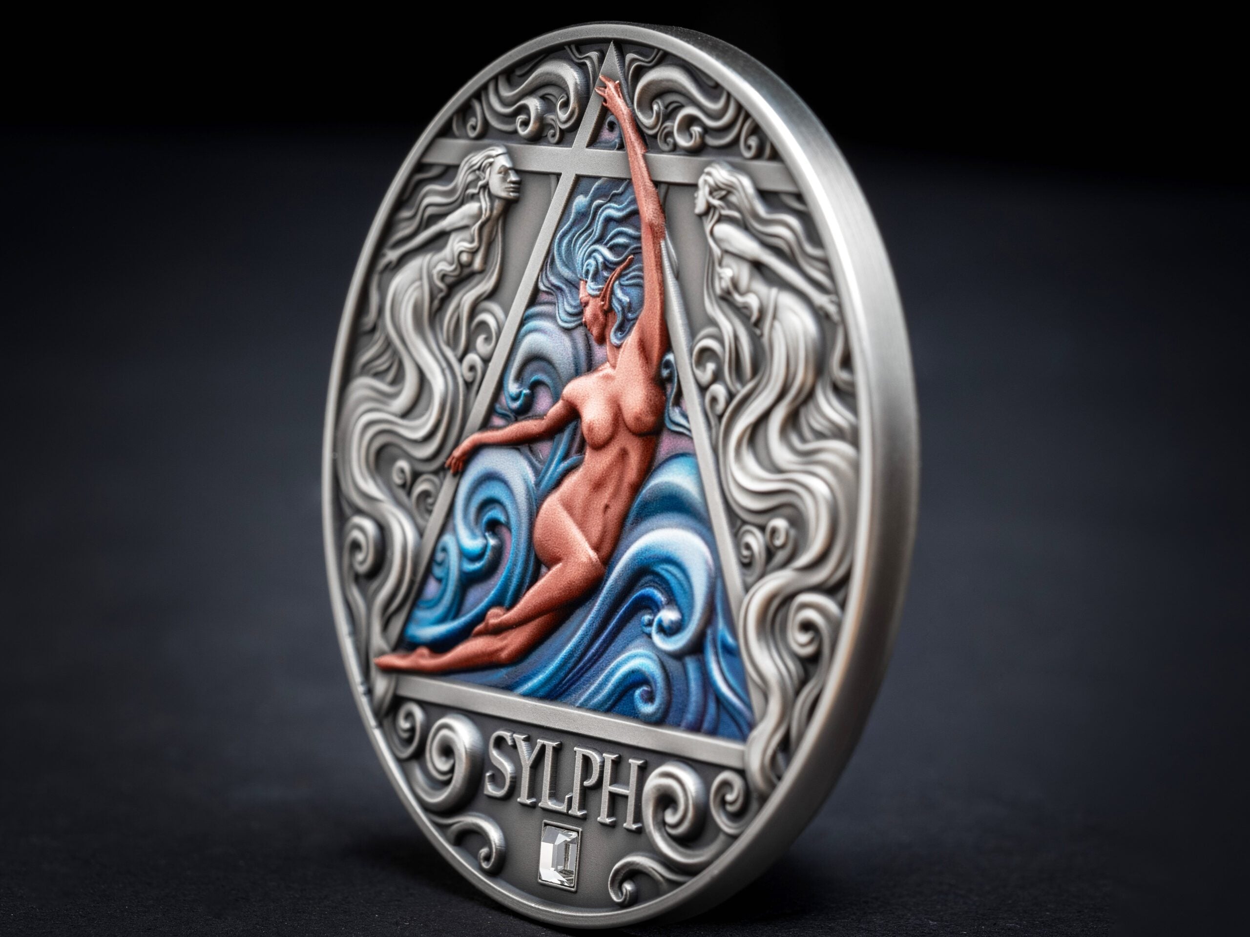 SYLPH Four Elementals 2 Oz Silver Coin 2000 Francs Cameroon 2024 - Parthava Coin