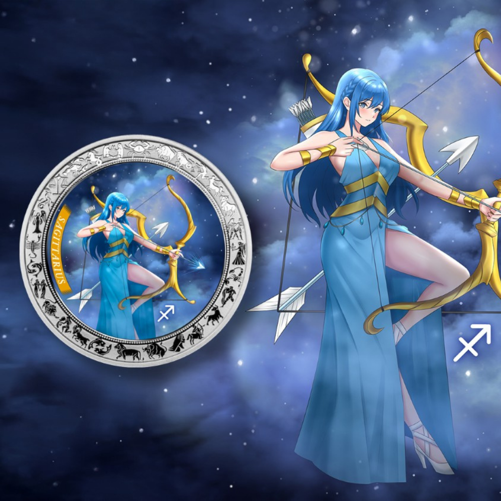 Sagittarius Anime Zodiac series 1 Oz Silver Coin 2025 popcoins