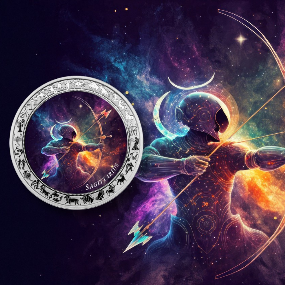 Sagittarius Space Zodiac series 1 Oz Silver Coin 2025 POPCOINS