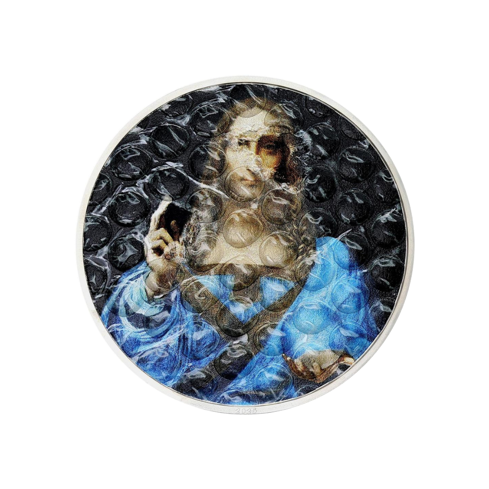 Salvator Mundi Bubble Wrap Art 3 Oz Silver Coin