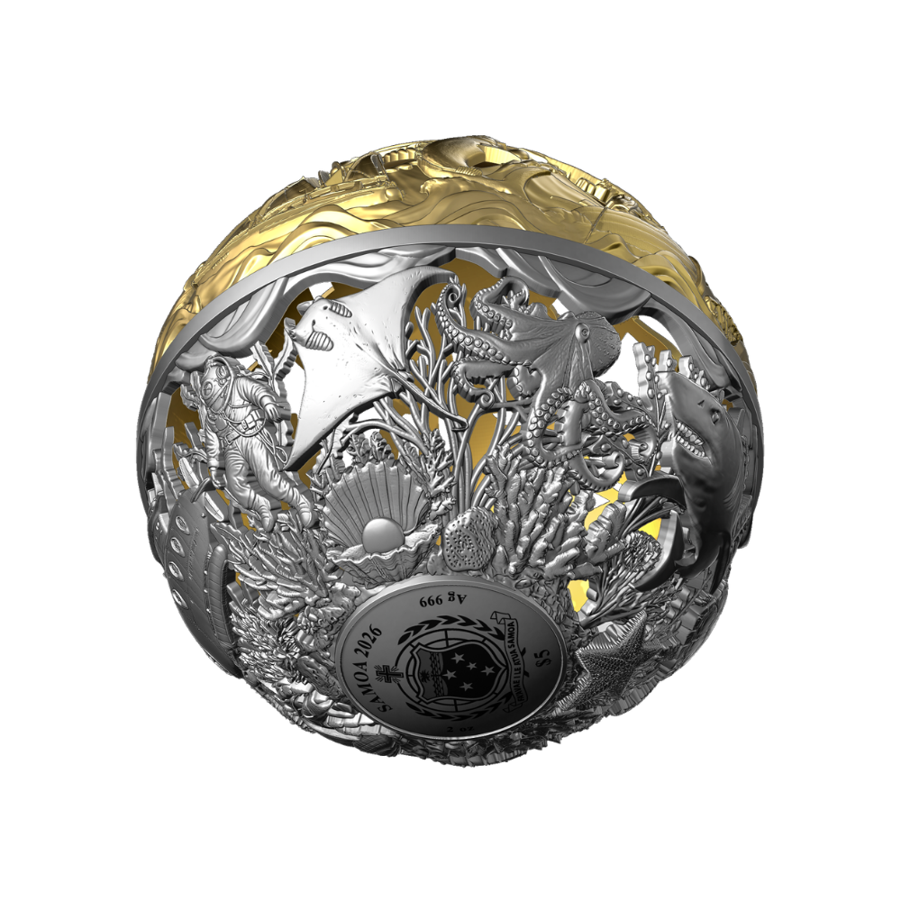 Sea & Surface Spherical Filigree 2 Oz Silver Coin 2026