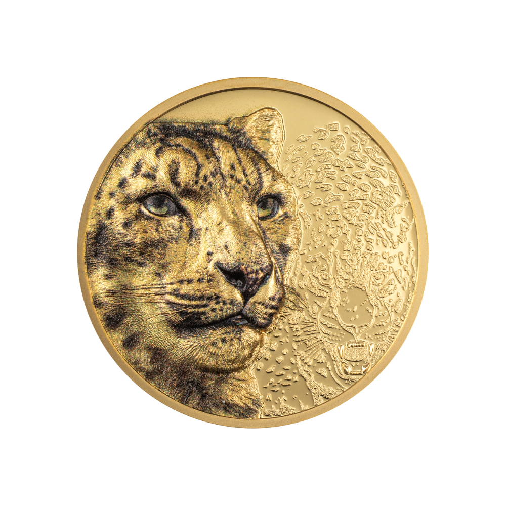 Snow Leopard Wild Mongolia 1 Oz Gold Coin 2024