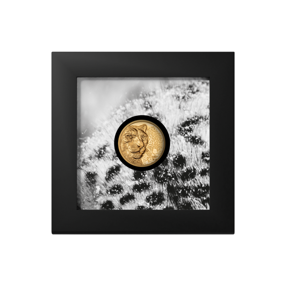 Snow Leopard Wild Mongolia 1/10 Oz Gold Coin 2024
