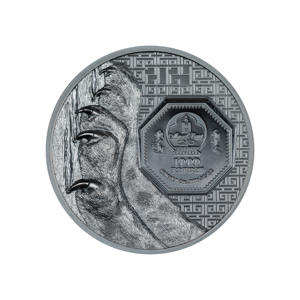 Snow Leopard Wild Mongolia 2 Oz Silver Coin 2024