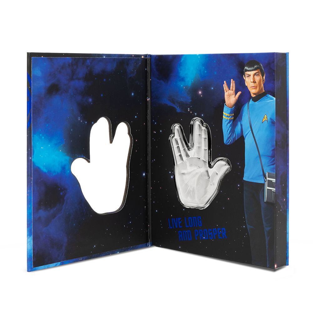 Star Trek The Vulcan Salute Silver Coin AGORO