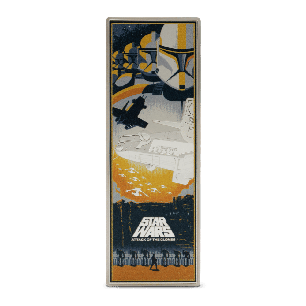 Star Wars™ Attack of the Clones™ Poster Silver Coin reverse - Agoro New Zealand Mint