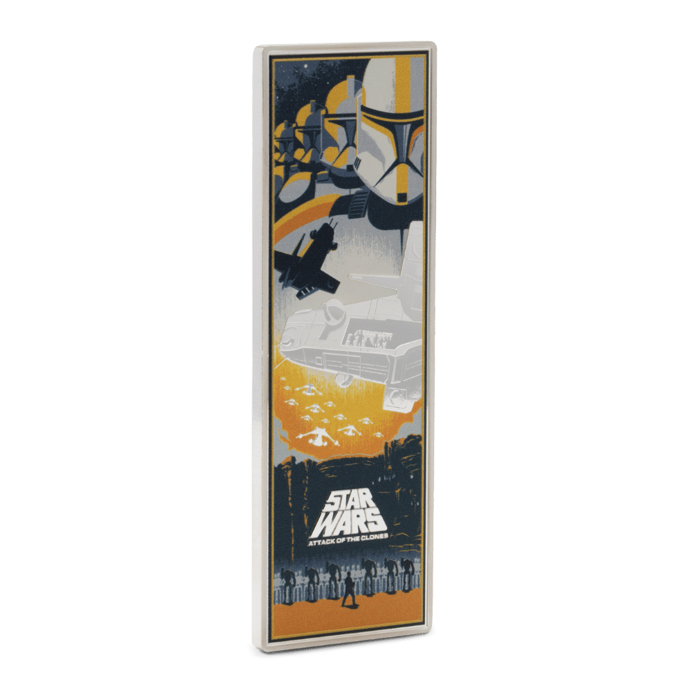 Star Wars™ Attack of the Clones™ Poster Silver Coin Reverse oblique - Agoro New Zealand Mint
