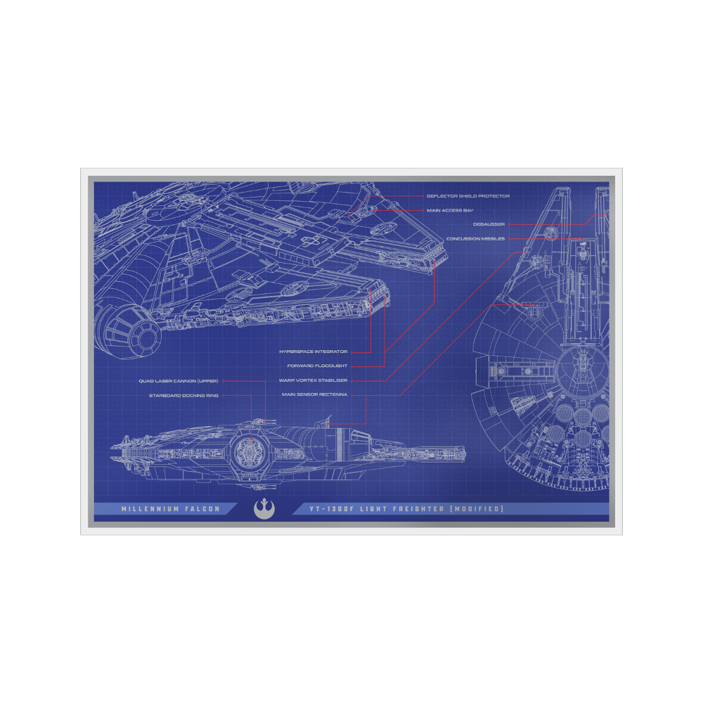 Star Wars™ Millennium Falcon™ Blueprint Silver Foil - PARTHAVA COIN