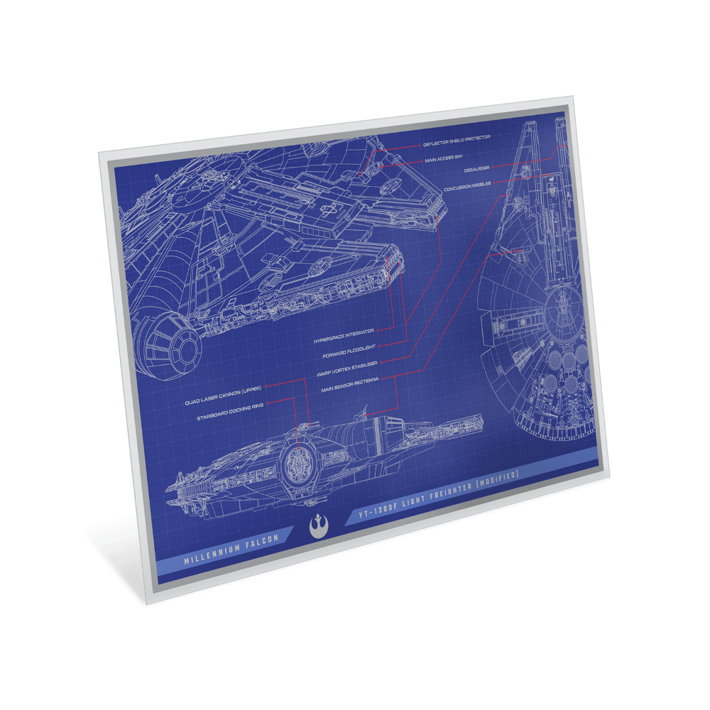 Star Wars™ Millennium Falcon™ Blueprint Silver Foil - PARTHAVA COIN