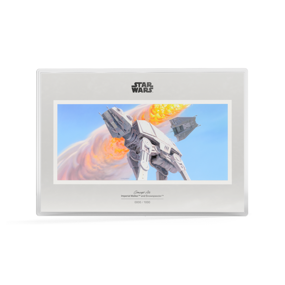 Star Wars™ Concept Art Imperial Walker™ and Snowspeeder™ Silver Collectible Foil AGORO