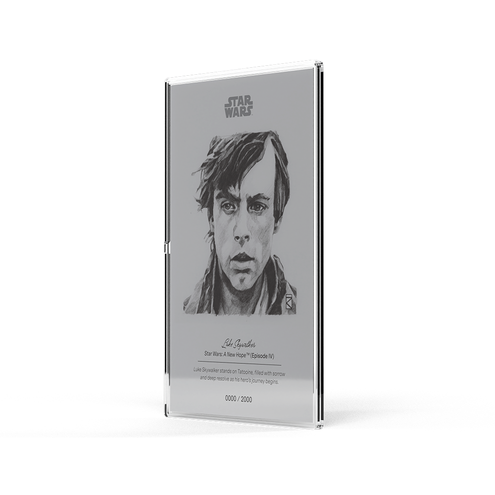 Star Wars™ Sketch Art Luke Skywalker™ Silver Collectible Foil Agoro