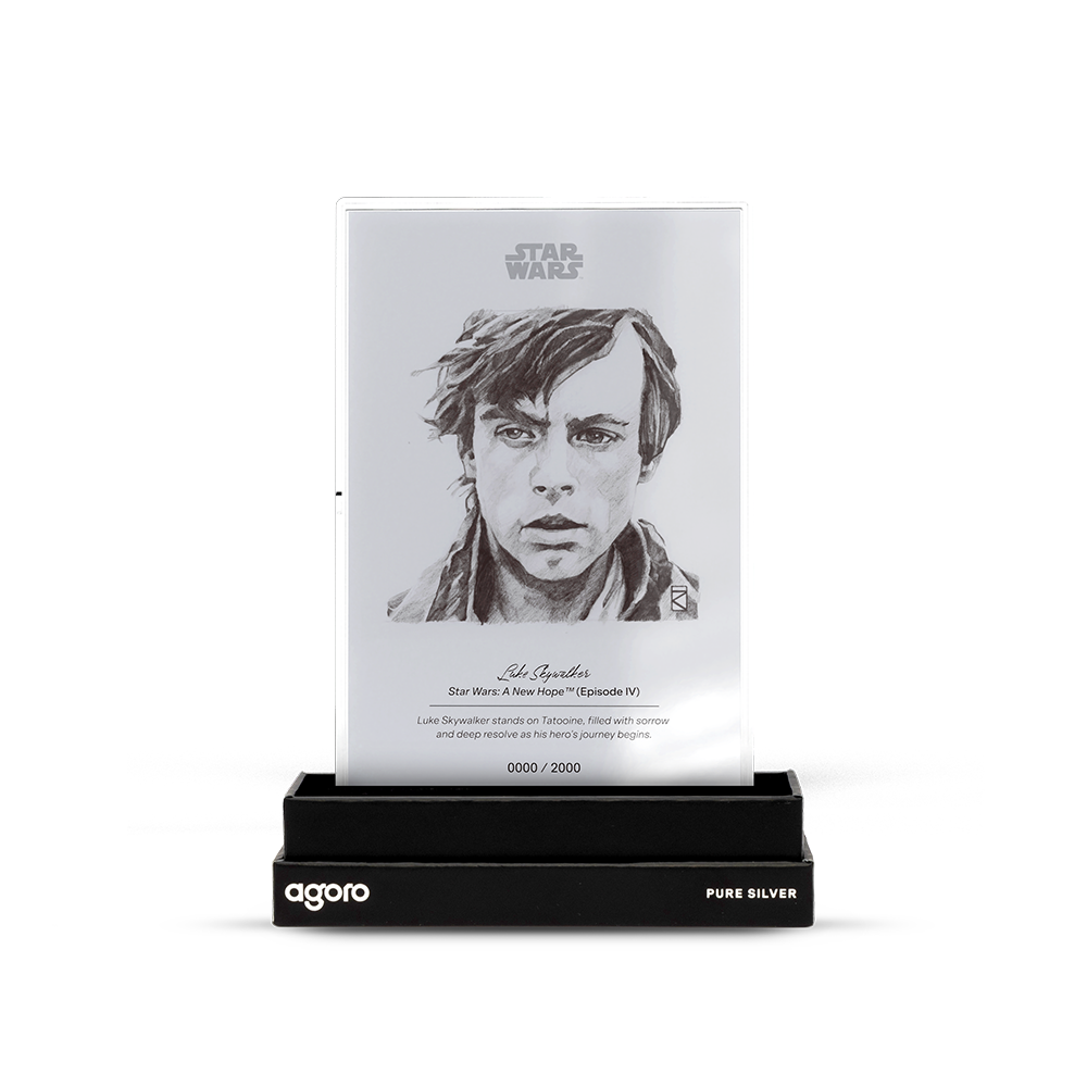 Star Wars™ Sketch Art Luke Skywalker™ Silver Collectible Foil Agoro