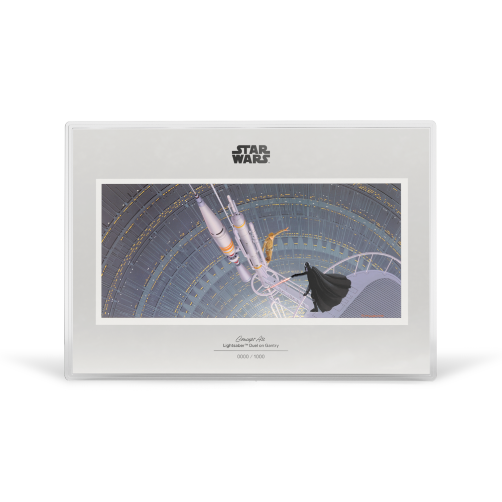 Star Wars™ Concept Art Lightsaber™ Duel on Gantry Silver Collectible Foil AGORO