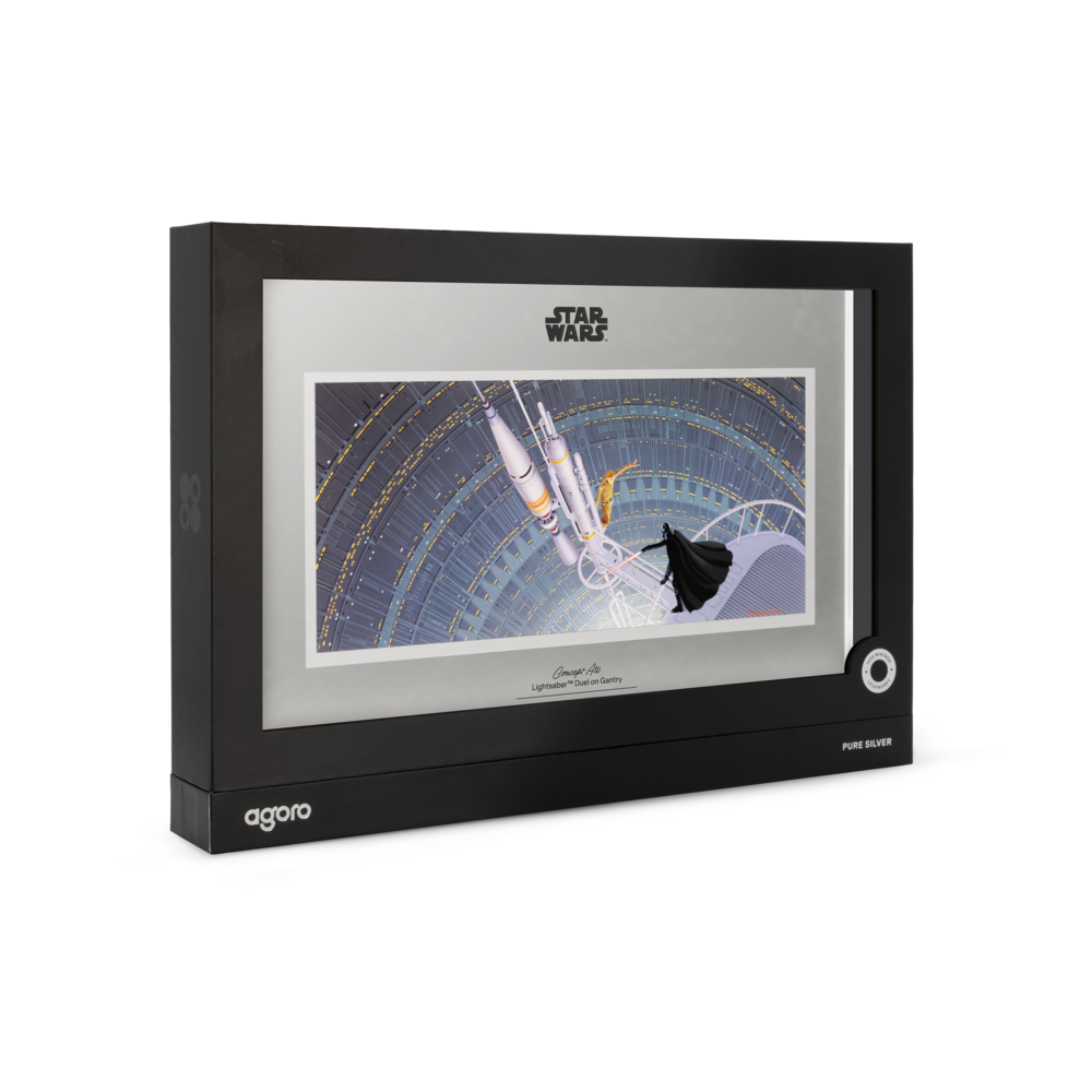 Star Wars™ Concept Art Lightsaber™ Duel on Gantry Silver Collectible Foil AGORO