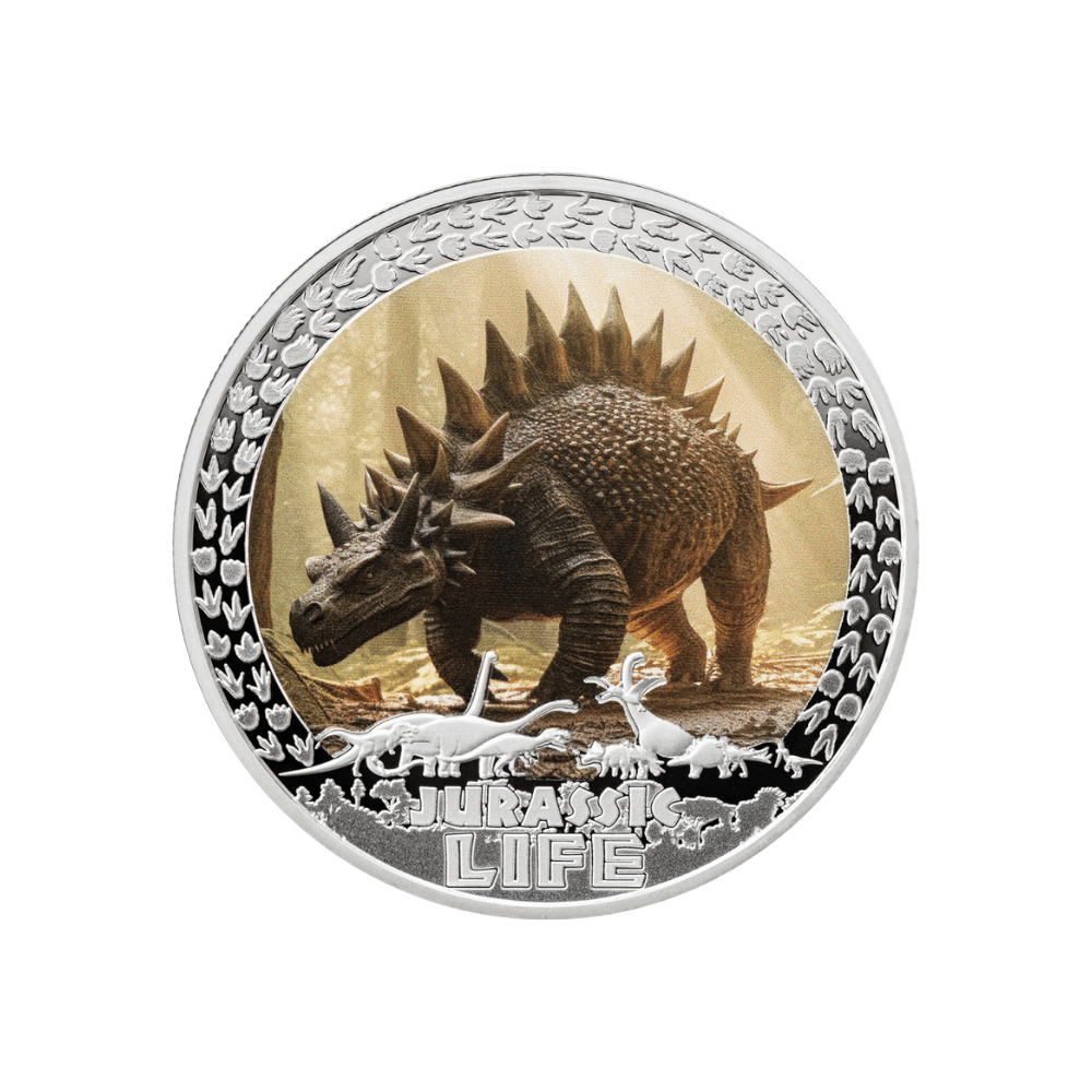 Stegosaurus Jurassic Life 1 Oz Silver Coin 2025