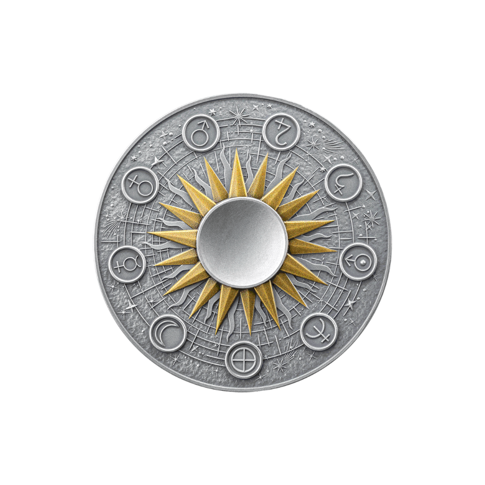 Sun Solar System 2 Oz Silver Coin 2025