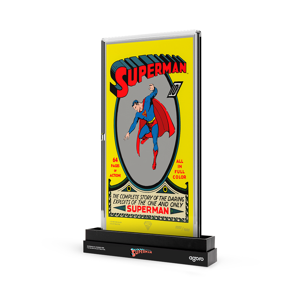 Superman #1: Summer 1939 Pure Silver Collectible Foil Agoro