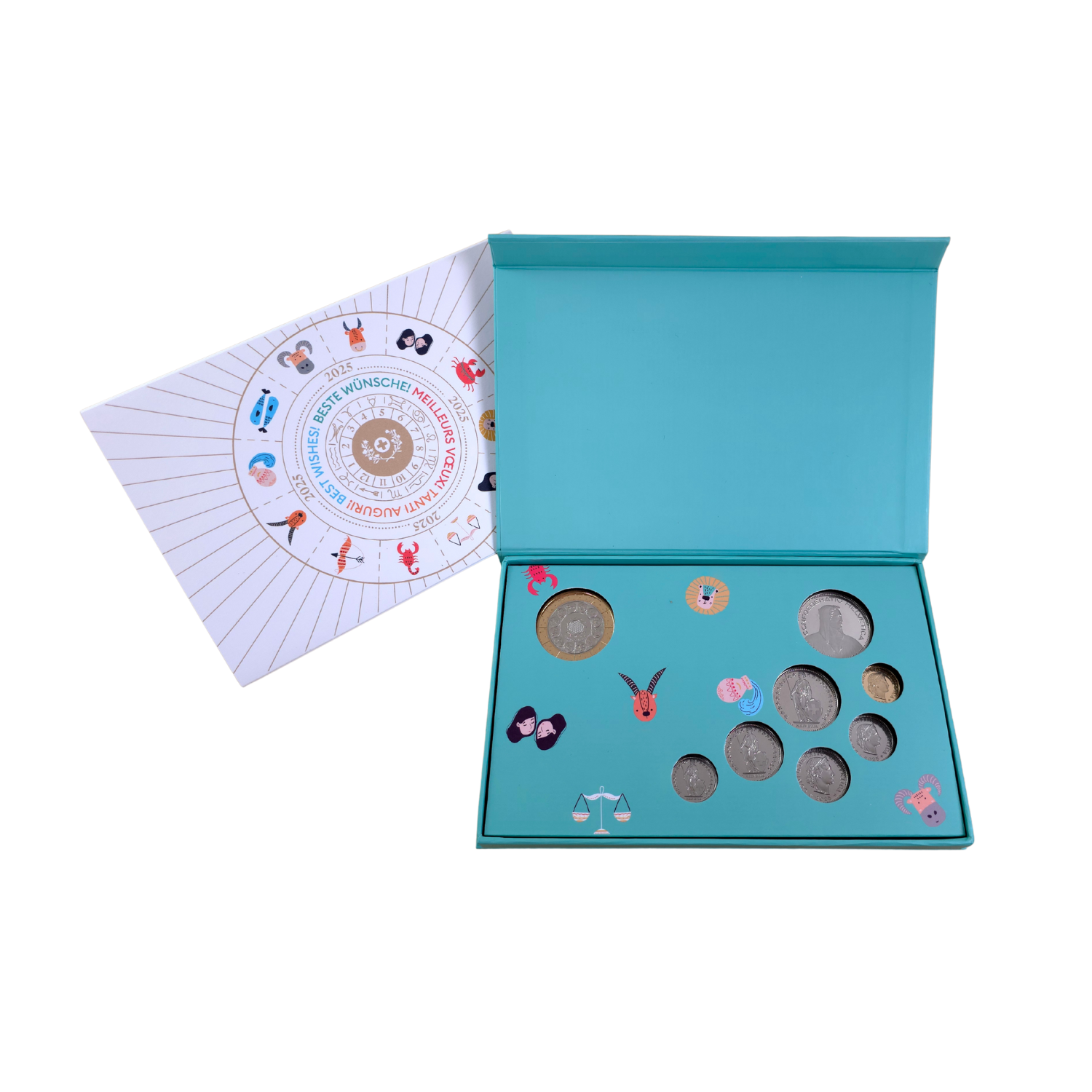 Swiss Birthday Coin Set Swissmint 2025 - coloured