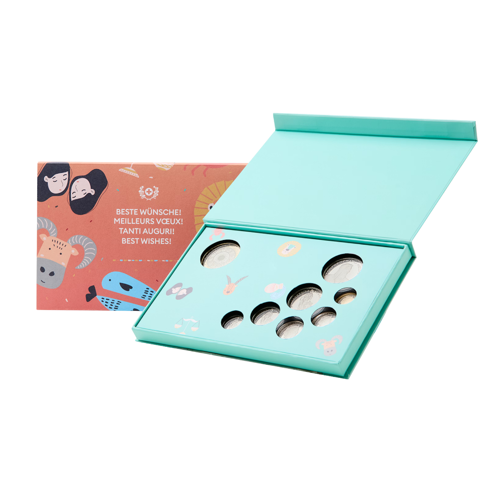 Swiss Birthday Coin Set Swissmint 2026 - coloured