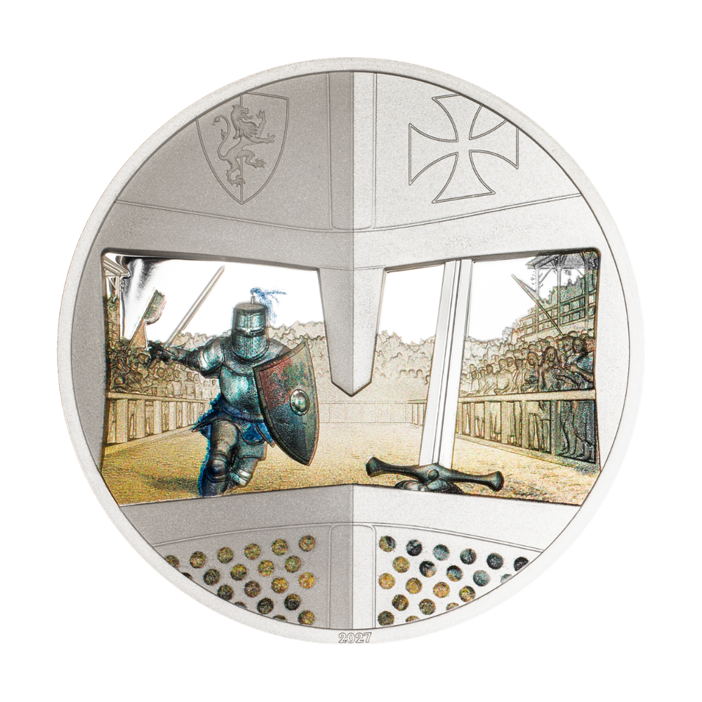 Sword Fighting Knight Games 1 Oz Silver Coin 2027 CIT COIN INVEST AG
