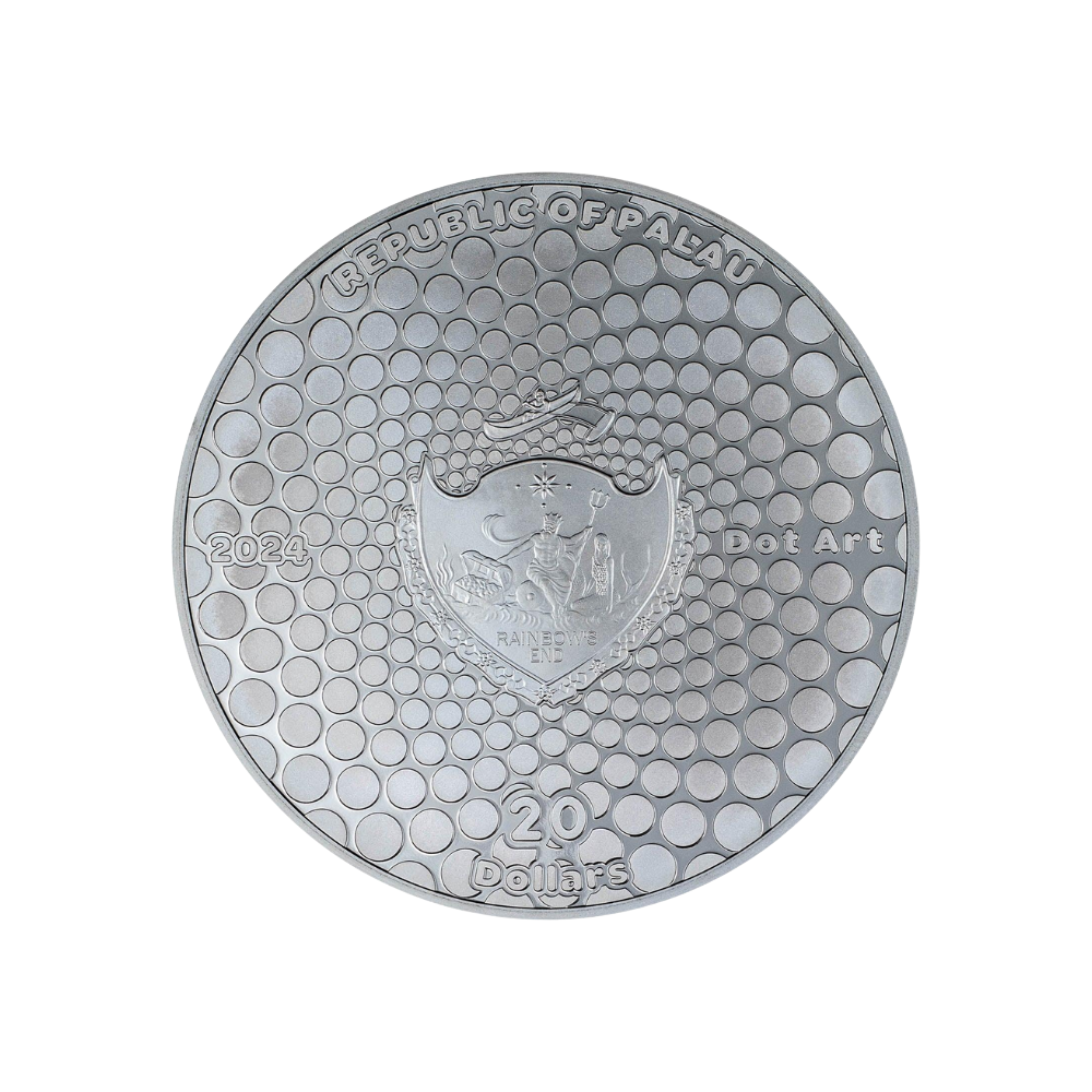 TAJ MAHAL Dot Art 3 Oz Silver Coin $20 Palau 2024