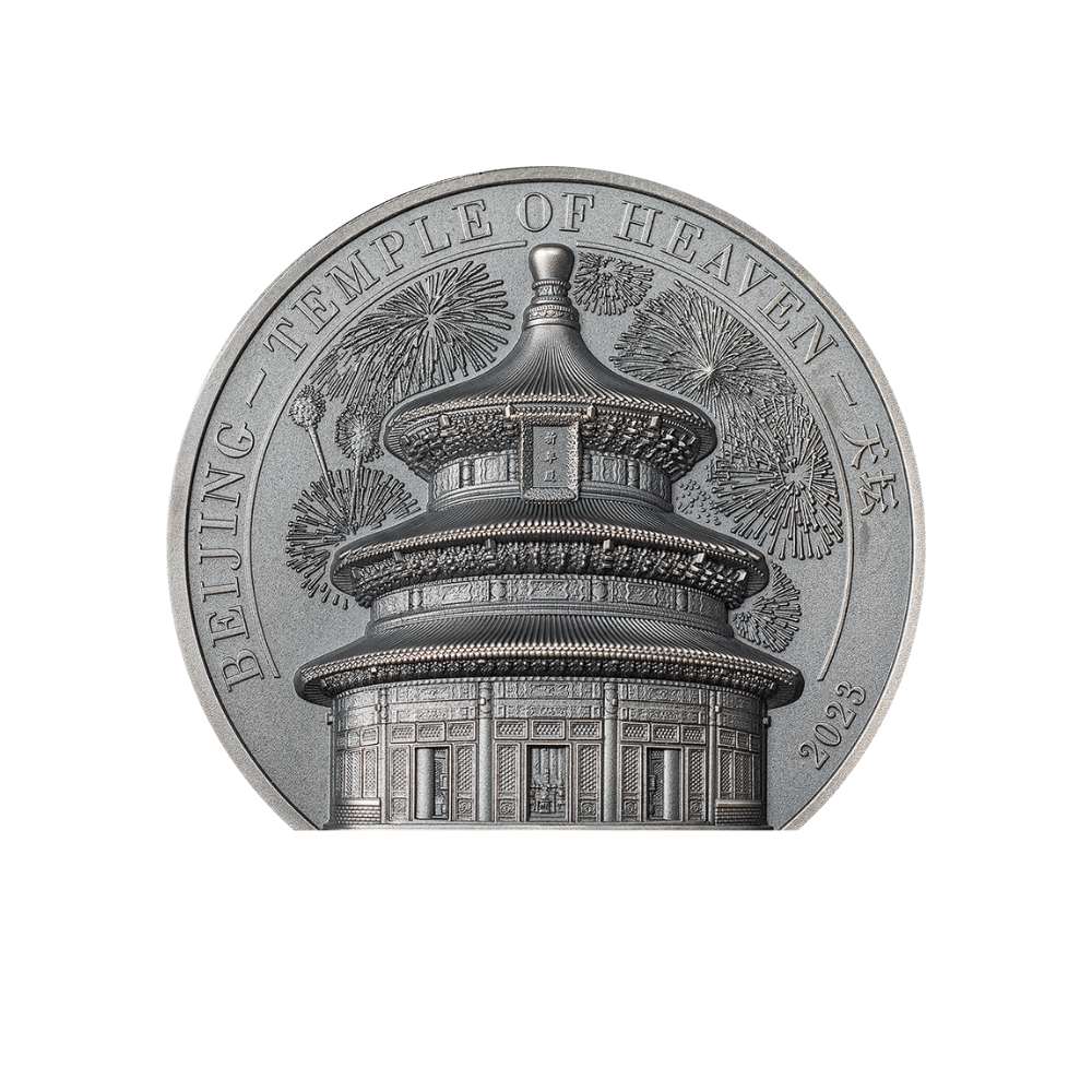 TEMPLE OF HEAVEN Beijing 2 Oz Silver Coin $10 Cook Islands 2023