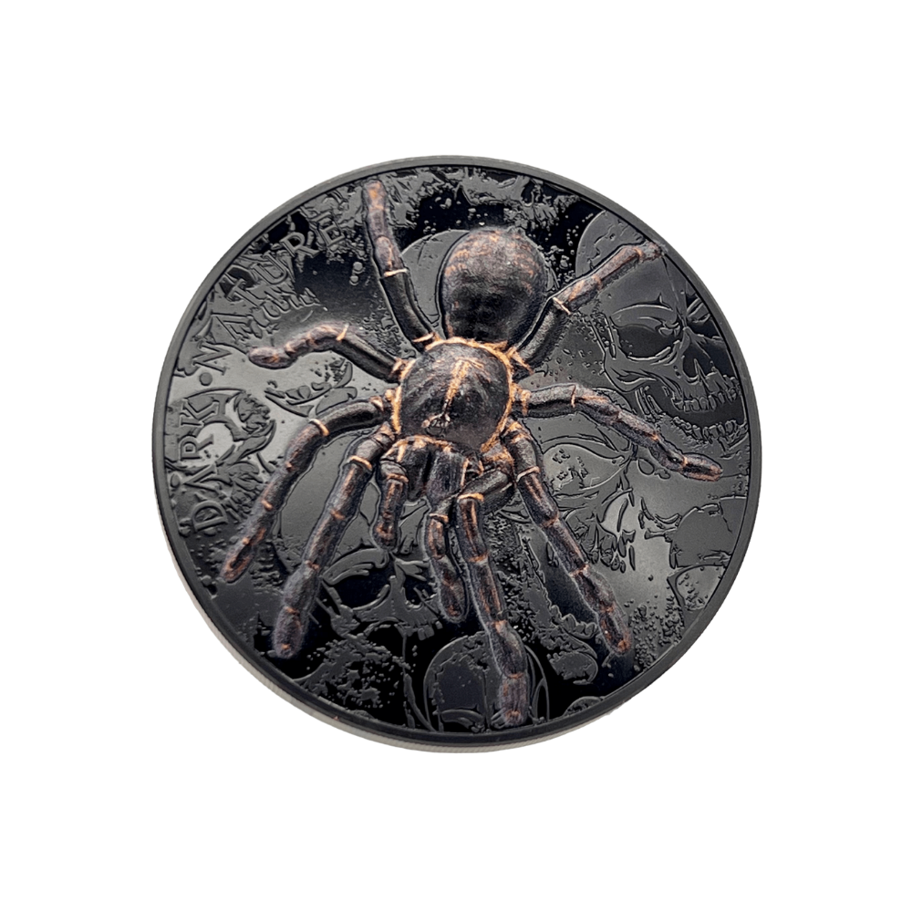 THAI BLACK TARANTULA Dark Nature 3 Oz Silver Coin $20 Palau 2023