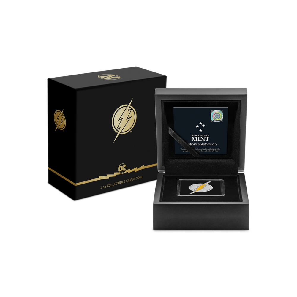 THE FLASH™ Logo 1 Oz Silver Proof Coin $2 Niue 2021
