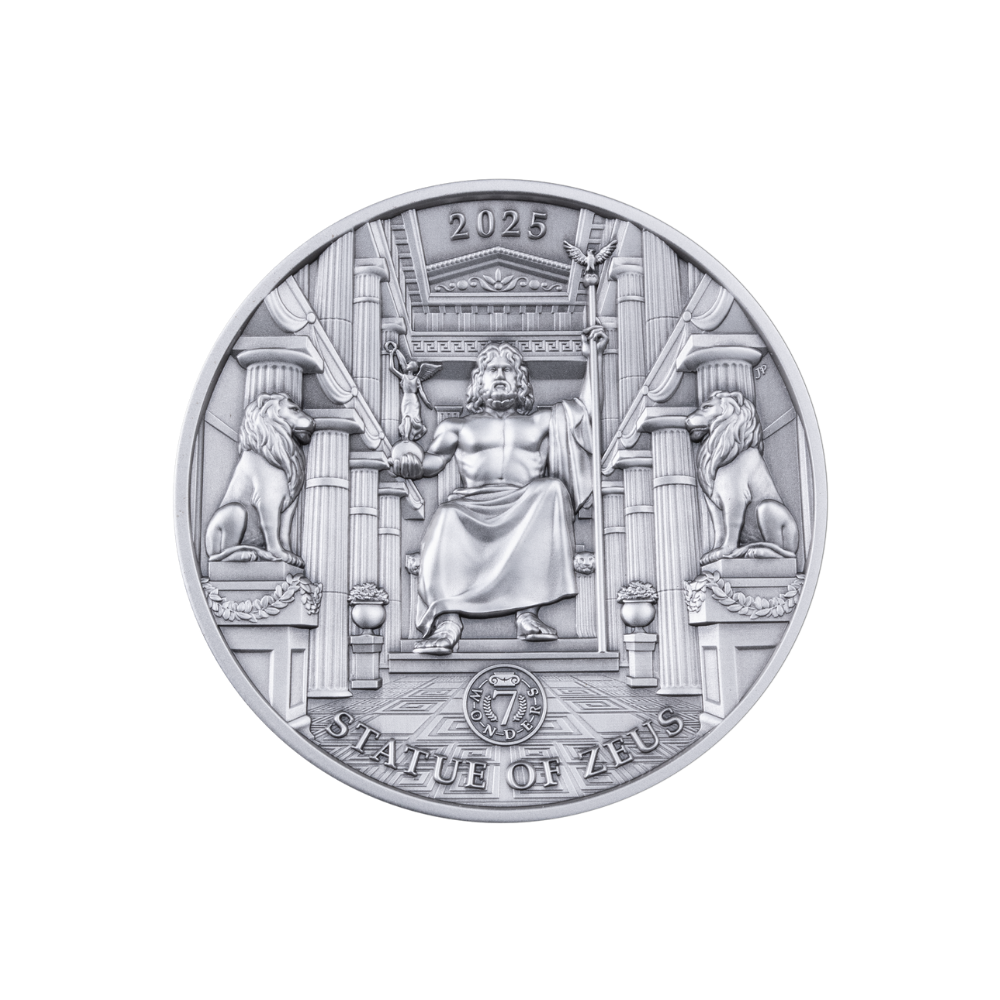 THE LEGENDARY STATUE OF ZEUS 100g Silver Coin $10 Solomon Islands 2025