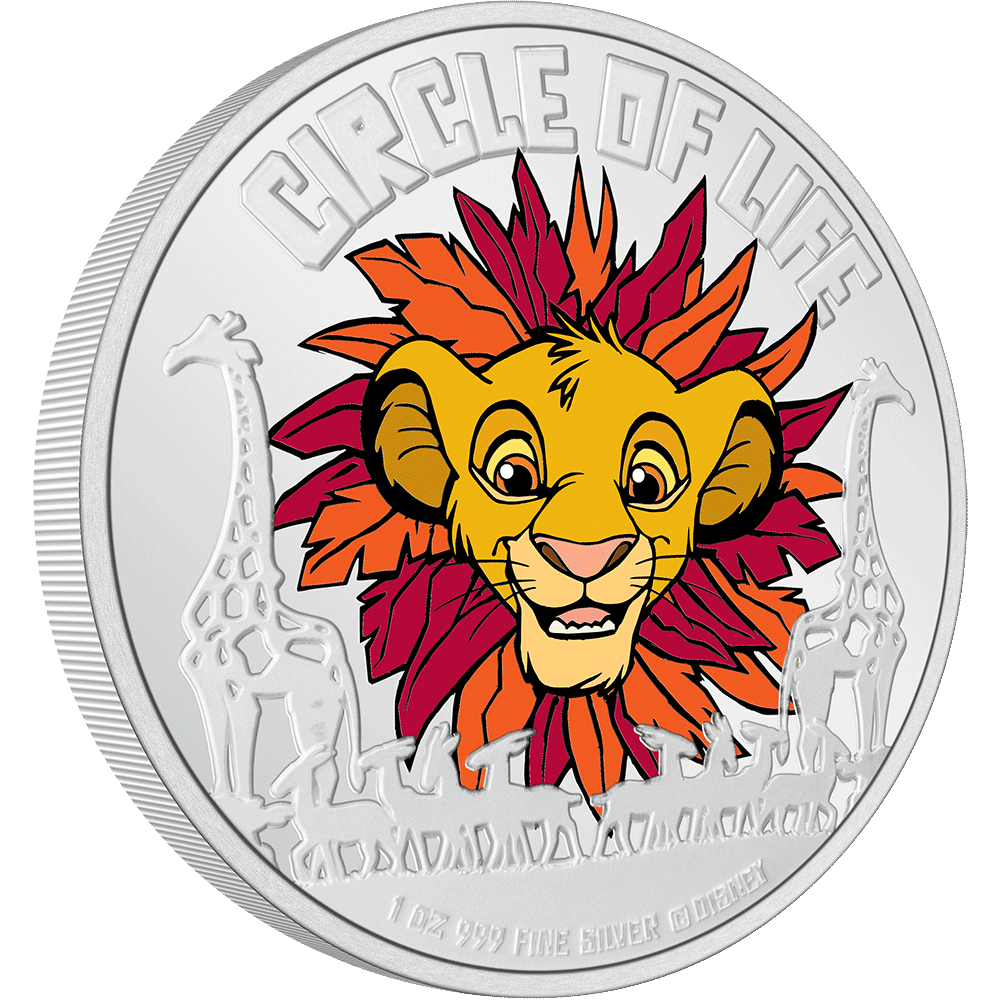 THE LION KING Disney 30th Anniversary Circle of Life 1 Oz Silver Coin $2 Niue 2024