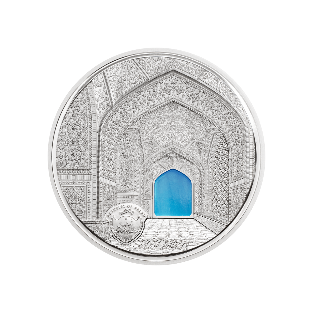 TIFFANY ART Isfahan 3 Oz Silver Coin $20 Palau 2020