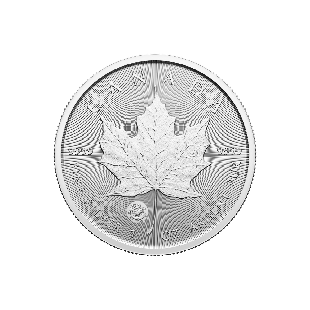 TREASURED SILVER MAPLE LEAF FIRST STRIKES Year of the Dragon Privy Mark (Premium Bullion)