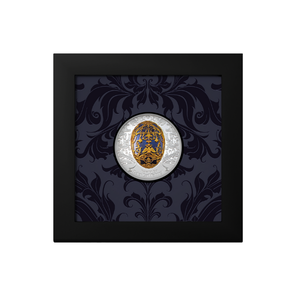 TSAREVICH FABERGE EGG Peter Carl 2 Oz Silver Coin 1000 Togrog Mongolia 2023