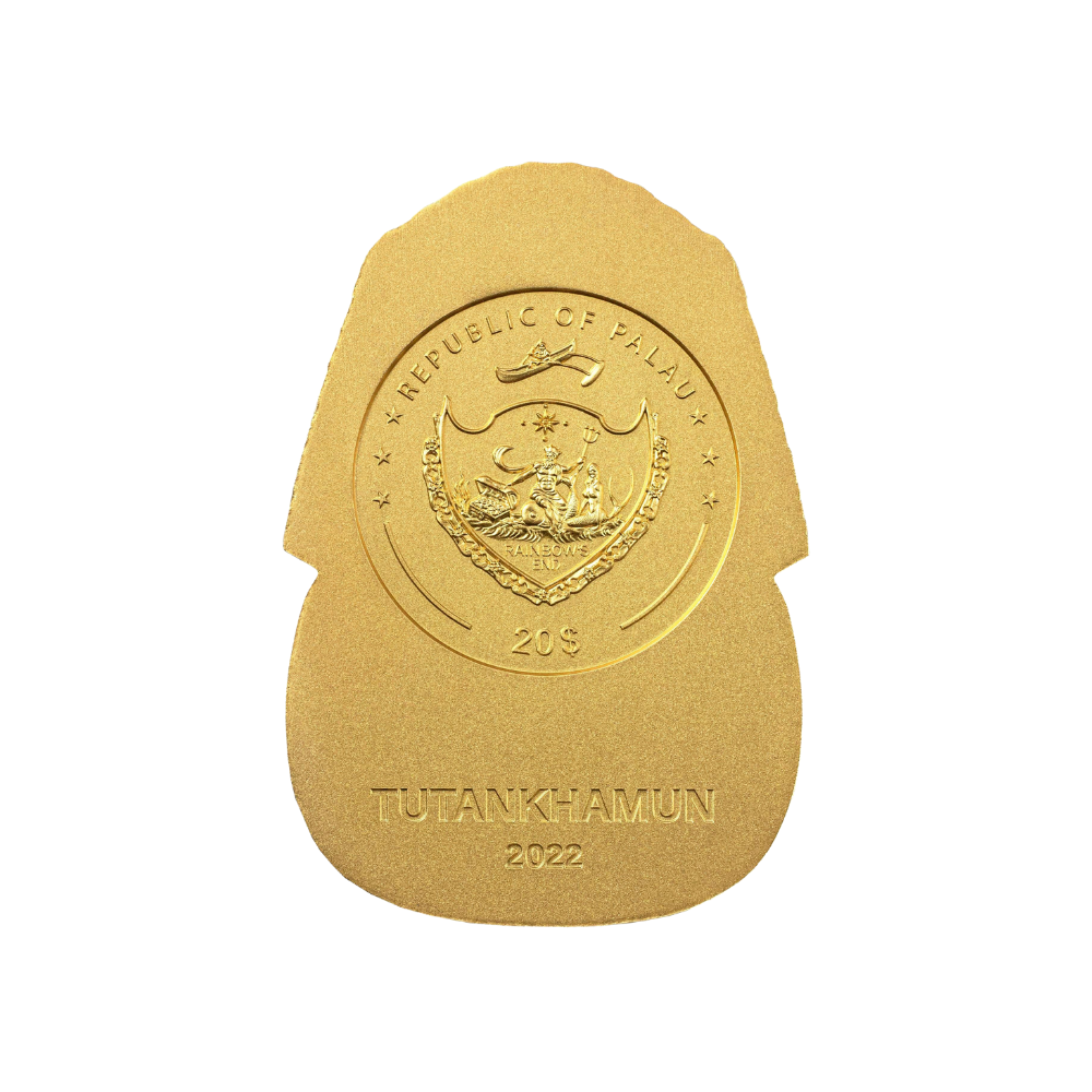 TUTANKHAMUN’S MASK Egyptian Art Shaped 3 Oz Silver Coin $20 Palau 2022