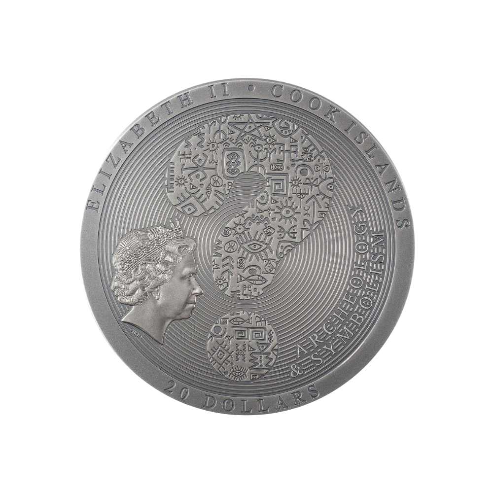 TUTANKHAMUN’S TOMB 1922 Archeology Symbolism Colored 3 Oz Silver Coin $20 Cook Islands 2022