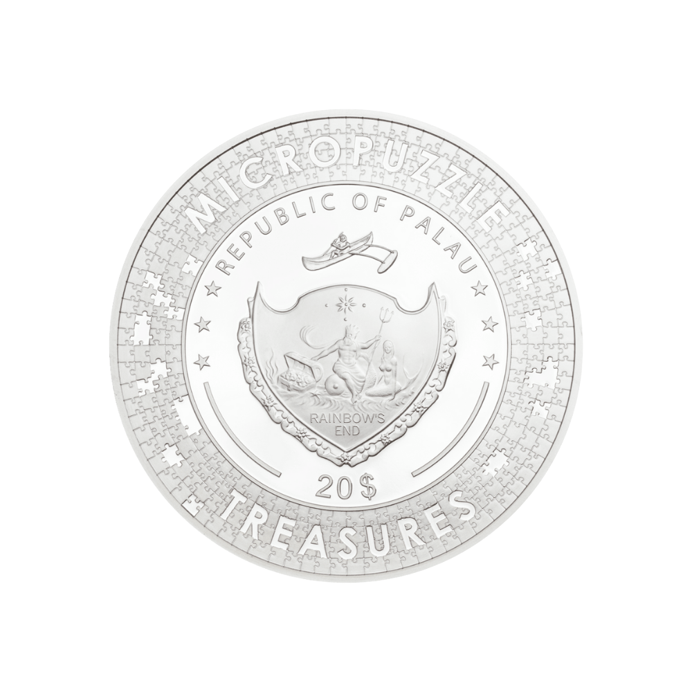 TWO SISTERS on the Terrace Renoir Micropuzzle Treasures 3 Oz Silver Coin $20 Palau 2020