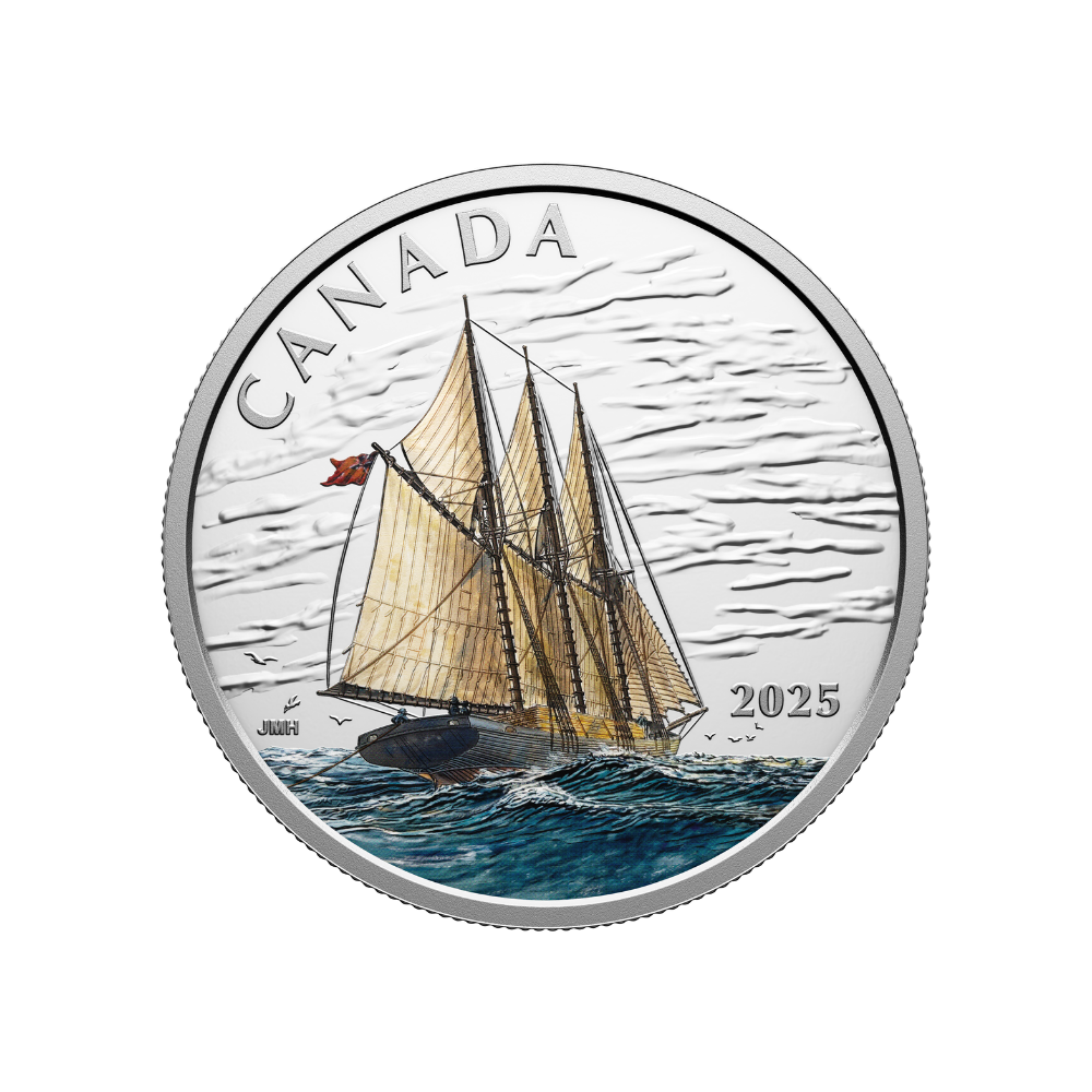 Tall Ships Three-masted Schooner Fine Silver Coin Canada 2025